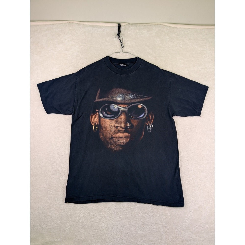 Rare Vintage 1997 Dennis Rodman Cowboy Graphic T-Shirt Murina XL Black